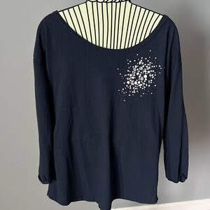 J Crew Jeweled 3/4 sleeve top